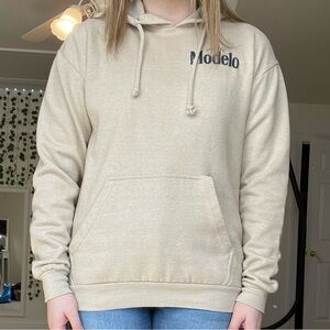 ModelCo Tan Sweater Relaxed Fit Adjustable Hood